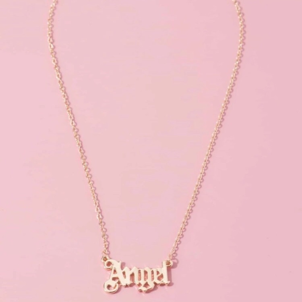 👼 Awesome Angel Cursive Pop Art Necklace 👼 - Picture 1 of 3